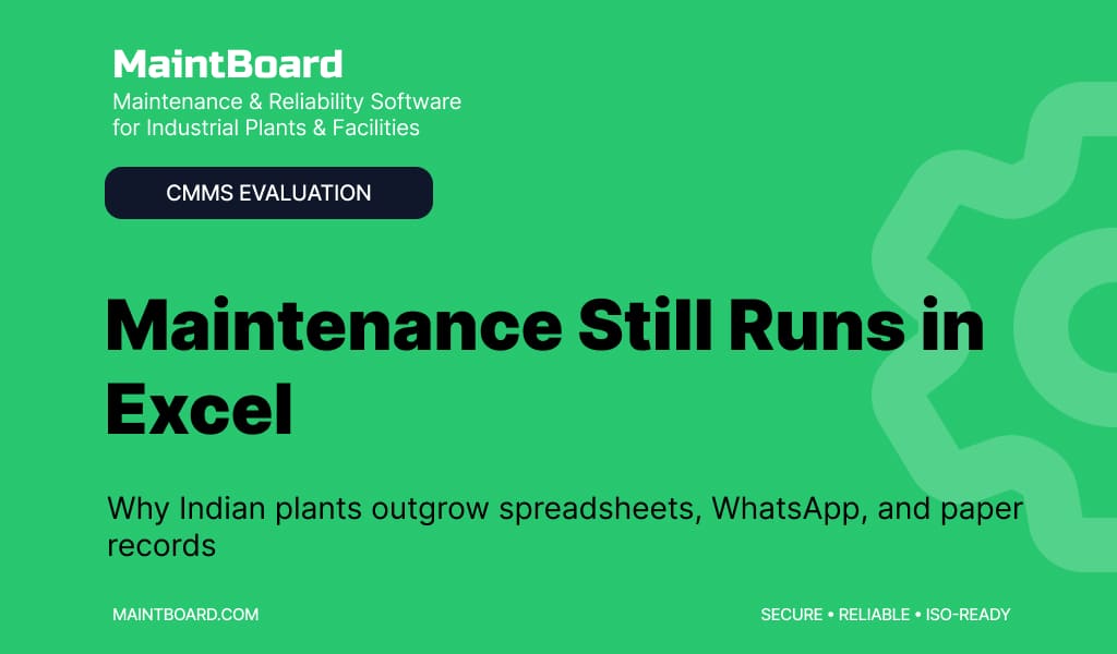 Indian manufacturing maintenance team using Excel for maintenance tracking